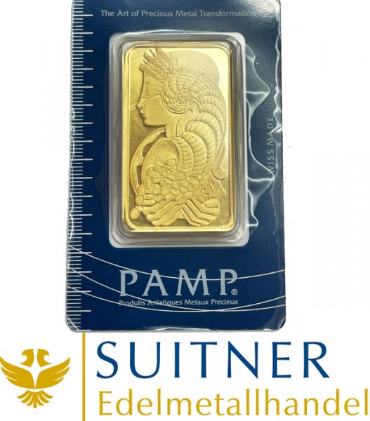 100 Gramm Goldbarren Fortuna PAMP Sa Suisse