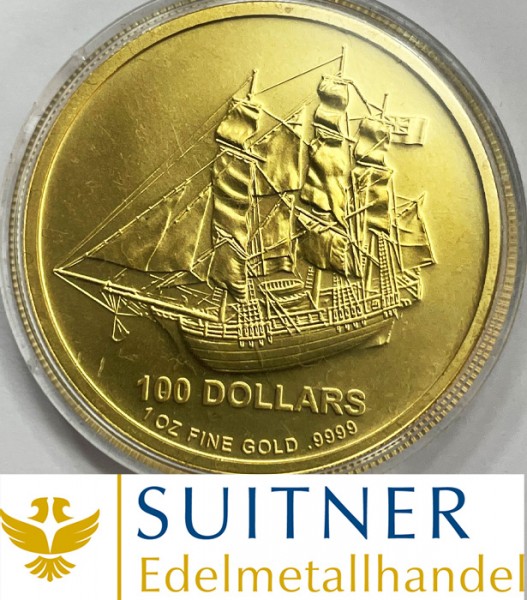 100 Dollars Cook Island Gold - eine Unze Feingold